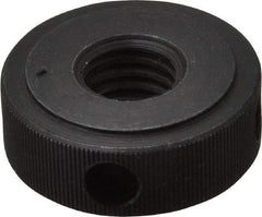 Gibraltar - 1/2-13" UNC Thread, Black Oxide Finish, Steel Round Knurled Check Nut - 7/16" Overall Height, 1-1/4" Head Diam, 1" Base Diam - All Tool & Supply