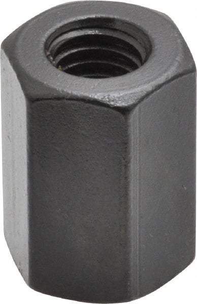 Gibraltar - 3/8-16 UNC, 1" OAL Steel Standard Coupling Nut - Black Oxide Coated, 11/16" Width Across Flats - All Tool & Supply