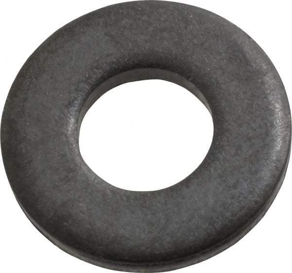 Gibraltar - 7/16" Screw, Grade 1010 Case Hardened Steel Standard Flat Washer - 15/32" ID x 1" OD, 1/8" Thick, Black Oxide Finish - All Tool & Supply