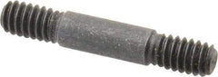 Gibraltar - 1/4-20 1-1/2" OAL Equal Double Threaded Stud - Alloy Steel, Black Oxide Finish, 7/16" Equal Thread Length - All Tool & Supply