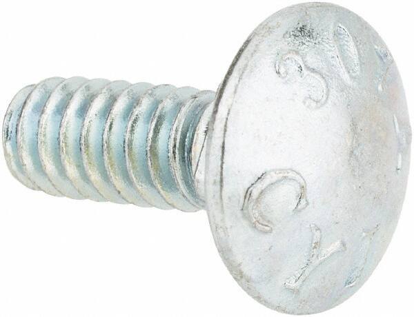 Value Collection - #10-24 UNC 1/2" Length Under Head, Standard Square Neck, Carriage Bolt - Grade 2 Steel, Zinc-Plated Finish - All Tool & Supply