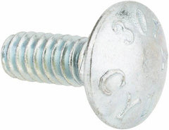 Value Collection - #10-24 UNC 1/2" Length Under Head, Standard Square Neck, Carriage Bolt - Grade 2 Steel, Zinc-Plated Finish - All Tool & Supply