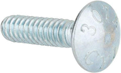 Value Collection - #10-24 UNC 3/4" Length Under Head, Standard Square Neck, Carriage Bolt - Grade 2 Steel, Zinc-Plated Finish - All Tool & Supply