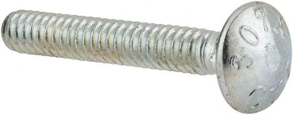 Value Collection - #10-24 UNC 1-1/4" Length Under Head, Standard Square Neck, Carriage Bolt - Grade 2 Steel, Zinc-Plated Finish - All Tool & Supply