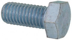 Value Collection - 1/2-13 UNC, 1-1/8" Length Under Head Hex Head Cap Screw - Fully Threaded, Grade 2 Steel, Zinc-Plated Finish, 3/4" Hex - All Tool & Supply