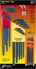 Bondhus - Hex Key Sets - MP.050-3/8/1.5-1MM TRIPLE PK L-WRNCHS ST - All Tool & Supply