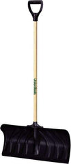 UnionTools - 24 Inch Wide Blade x 11 Inch High Blade Pusher Snow Shovel - 45 Inch Long Hardwood Handle - All Tool & Supply