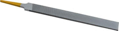 PFERD - 8" Swiss Pattern Hand File - Double Cut, 25/32" Width Diam x 7/32" Thick, With Tang - All Tool & Supply