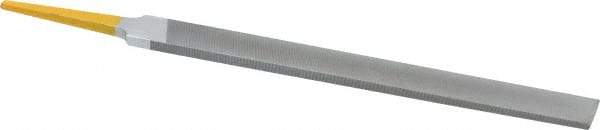 PFERD - 8" Swiss Pattern Hand File - Double Cut, 25/32" Width Diam x 7/32" Thick, With Tang - All Tool & Supply