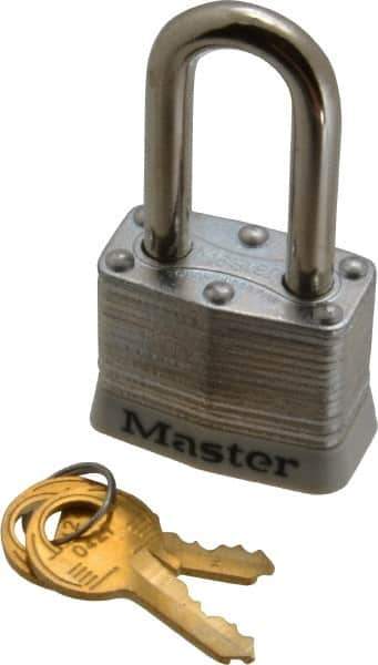 Master Lock - Keyed Alike Retaining Key Conductive Lockout Padlock - 1-1/2" Shackle Clearance, 9/32" Shackle Diam, 1-1/4" Body Height x 1-9/16" Body Width, White, 4 Pins - All Tool & Supply