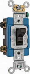 Leviton - 2 Pole, 120 to 277 VAC, 15 Amp, Industrial Grade, Toggle, Wall and Dimmer Light Switch - 1.31 Inch Wide x 4.06 Inch High - All Tool & Supply