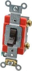 Leviton - 1 Pole, 120 to 277 VAC, 20 Amp, Industrial Grade, Toggle, Wall and Dimmer Light Switch - 1.31 Inch Wide x 4.06 Inch High - All Tool & Supply