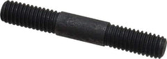 Gibraltar - 3/8-16 2-1/2" OAL Equal Double Threaded Stud - Alloy Steel, Black Oxide Finish, 7/8" Equal Thread Length - All Tool & Supply