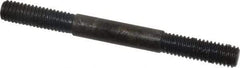 Gibraltar - 3/8-16 4" OAL Equal Double Threaded Stud - Alloy Steel, Black Oxide Finish, 1-1/4" Equal Thread Length - All Tool & Supply