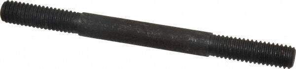 Gibraltar - 3/8-16 4-1/2" OAL Equal Double Threaded Stud - Alloy Steel, Black Oxide Finish, 1-1/4" Equal Thread Length - All Tool & Supply