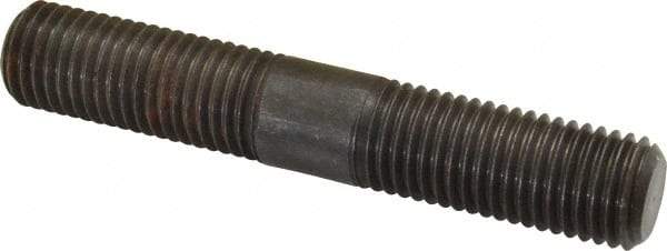 Gibraltar - 1-8 6" OAL Equal Double Threaded Stud - Alloy Steel, Black Oxide Finish, 2-3/8" Equal Thread Length - All Tool & Supply