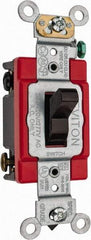 Leviton - 4 Pole, 120 to 277 VAC, 20 Amp, Industrial Grade, Toggle, Wall and Dimmer Light Switch - 1.31 Inch Wide x 4.06 Inch High - All Tool & Supply