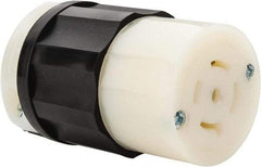 Leviton - 277/480 VAC, 20 Amp, L22-20R Configuration, Industrial Grade, Self Grounding Connector - 3 Phase, 4 Poles, 0.595 to 0.895 Inch Cord Diameter - All Tool & Supply