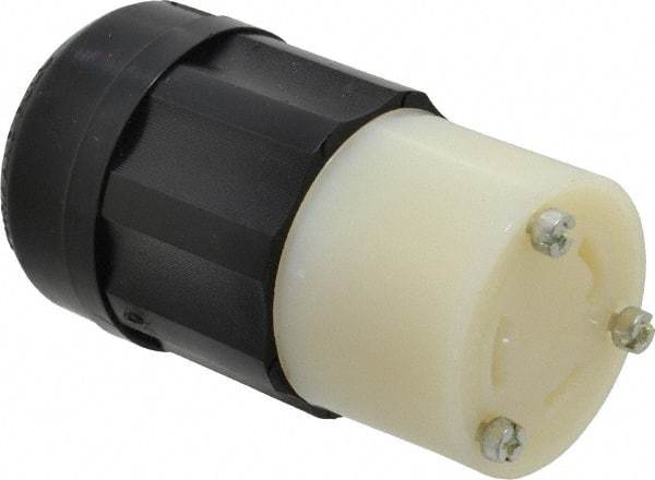 Leviton - 125 VAC, 30 Amp, L5-30R Configuration, Industrial Grade, Self Grounding Connector - 1 Phase, 2 Poles, 0.385 to 0.86 Inch Cord Diameter - All Tool & Supply