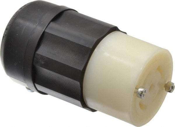 Leviton - 277/480 VAC, 30 Amp, L22-30R Configuration, Industrial Grade, Self Grounding Connector - 3 Phase, 4 Poles, 0.595 to 1.15 Inch Cord Diameter - All Tool & Supply