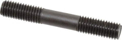 Gibraltar - M12x1.75 80mm OAL Equal Double Threaded Stud - Alloy Steel, Black Oxide Finish, 27mm Equal Thread Length, Metric - All Tool & Supply