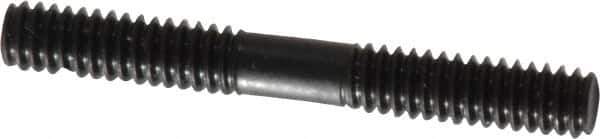 Gibraltar - 1/4-20 2" OAL Equal Double Threaded Stud - Alloy Steel, Black Oxide Finish, 3/4" Equal Thread Length - All Tool & Supply