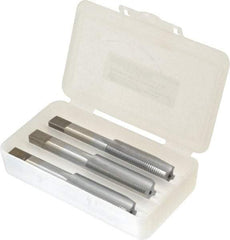 Made in USA - 5/8-18 UNF, 4 Flute, Bottoming, Plug & Taper, Chrome Finish, High Speed Steel Tap Set - Right Hand Cut, 3-13/16" OAL, 1-13/16" Thread Length, 2B/3B Class of Fit - All Tool & Supply