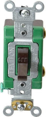 Leviton - 1 Pole, 120 to 277 VAC, 30 Amp, Industrial Grade, Toggle, Wall and Dimmer Light Switch - 1.31 Inch Wide x 4.06 Inch High - All Tool & Supply