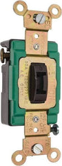 Leviton - 3 Pole, 120 to 277 VAC, 30 Amp, Industrial Grade, Toggle, Wall and Dimmer Light Switch - 1.31 Inch Wide x 4.06 Inch High - All Tool & Supply