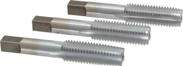 Made in USA - 3/4-10 UNC, 4 Flute, Bottoming, Plug & Taper, Chrome Finish, High Speed Steel Tap Set - Right Hand Cut, 4-1/4" OAL, 2" Thread Length, 2B/3B Class of Fit - All Tool & Supply