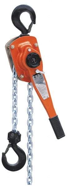 Value Collection - 6,000 Lb Lifting Capacity, 5' Lift Height, Lever Hoist - Made from Chain, 77 Lb Avg Pull to Lift Rated Load, 1 Chain - All Tool & Supply