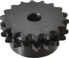 Browning - 18 Teeth, 1/2" Chain Pitch, Chain Size 40-2, Double Plain Bore Sprocket - 5/8" Bore Diam, 2.879" Pitch Diam, 3.14" Outside Diam - All Tool & Supply