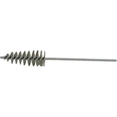 Brush Research Mfg. - 1.2" Diam Helical Stainless Steel Tube Brush - Single Spiral, 0.006" Filament Diam, 2-1/8" Brush Length, 10-1/2" OAL, 0.245" Diam Plastic Handle Shank - All Tool & Supply