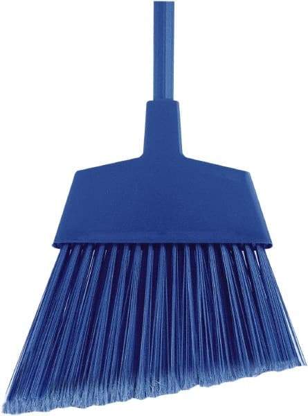 O-Cedar - 12" Wide, Blue Polypropylene Bristles, 48" Metal Handle, Angled Broom - Flagged - All Tool & Supply