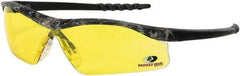 MCR Safety - Amber Lenses, Framed Safety Glasses - Scratch Resistant, Size Universal, Wrap Around - All Tool & Supply