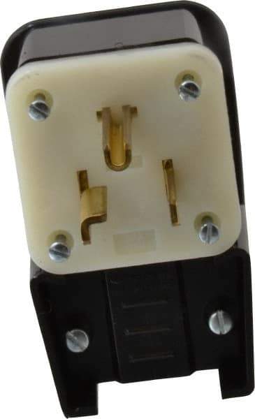 Leviton - 125 VAC, 30 Amp, 5-30P NEMA, Angled, Self Grounding, Industrial Grade Plug - 2 Pole, 3 Wire, 1 Phase, Nylon, Black - All Tool & Supply