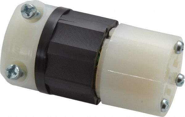 Leviton - 125 VAC, 20 Amp, 5-20R NEMA, Straight, Self Grounding, Industrial Grade Connector - 2 Pole, 3 Wire, 1 Phase, Nylon, Black, White - All Tool & Supply