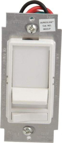 Leviton - 1 Pole, 120 VAC, 60 Hz, 600 Watt, Residential Grade, Rocker, Wall and Dimmer Light Switch - 1.73 Inch Wide x 4.13 Inch High, Incandescent - All Tool & Supply