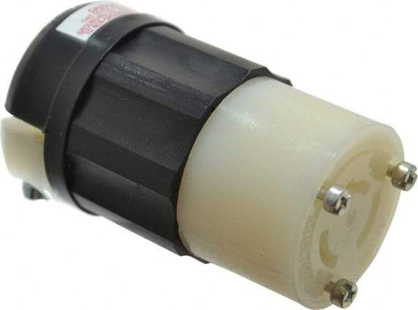 Leviton - 125/250 VAC, 20 Amp, NonNEMA Configuration, Industrial Grade, Ungrounded Connector - 1 Phase, 3 Poles, 0.385 to 0.78 Inch Cord Diameter - All Tool & Supply