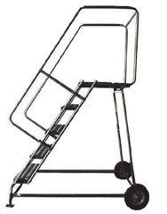 Ballymore - 93" 6 Step Ladder - Rolling Safety Ladder, 300 Lb Capacity, 60" Platform Height, 30" Base Width x 49" Depth, Solid Ribbed Tread - All Tool & Supply