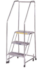 Ballymore - 58-1/2" 3 Step Ladder - 300 Lb Capacity, 28-1/2" Platform Height, 30" Base Width x 25" Depth, Heavy-Duty Serrated Grating - All Tool & Supply