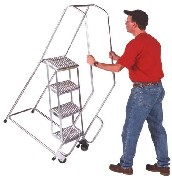 Ballymore - 96-1/2" 7 Step Ladder - 300 Lb Capacity, 66-1/2" Platform Height, 30" Base Width x 49" Depth, Heavy-Duty Serrated Grating - All Tool & Supply