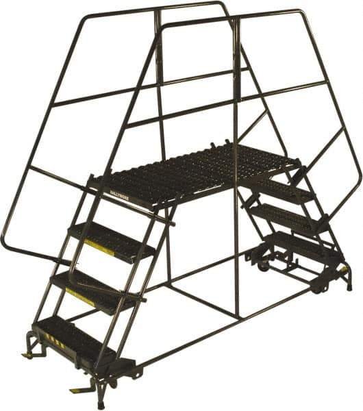 Ballymore - 68" 3 Step Double Entry Work Platform - Rolling Work Platform, 800 Lb Capacity, 30" Platform Height, 33" Base Width x 96" Base Depth, Grip Strut - All Tool & Supply