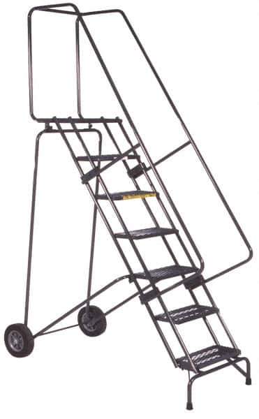 Ballymore - 143" 11 Step Ladder - 350 Lb Capacity, 110" Platform Height, 30" Base Width x 82" Base Depth, Expanded Metal Tread - All Tool & Supply