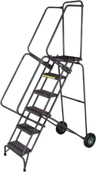 Ballymore - 93" 6 Step Ladder - 300 Lb Capacity, 60" Platform Height, 30" Base Width x 54" Depth, Perforated Tread - All Tool & Supply