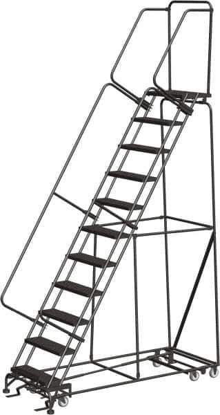 Ballymore - 143" 11 Step All-Directional Ladder - Rolling Safety Ladder, 450 Lb Capacity, 110" Platform Height, 32" Base Width x 80" Depth, Expanded Metal Tread - All Tool & Supply