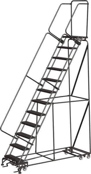 Ballymore - 153" 12 Step All-Directional Ladder - Rolling Safety Ladder, 450 Lb Capacity, 120" Platform Height, 32" Base Width x 87" Depth, Expanded Metal Tread - All Tool & Supply