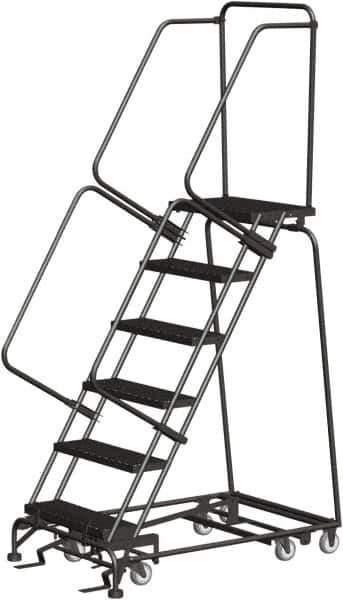 Ballymore - 93" 6 Step All-Directional Ladder - Rolling Safety Ladder, 450 Lb Capacity, 60" Platform Height, 30" Base Width x 49" Depth, Perforated Tread - All Tool & Supply