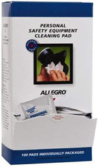 Allegro - Facepiece Alcohol-Free Wipes - Non-Woven Cloth, 7" Long x 5" Wide, Individually Wrapped - All Tool & Supply