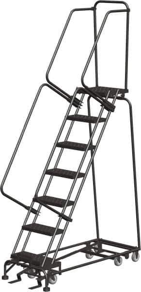 Ballymore - 103" 7 Step All-Directional Ladder - Rolling Safety Ladder, 450 Lb Capacity, 70" Platform Height, 24" Base Width x 55" Depth, Expanded Metal Tread - All Tool & Supply